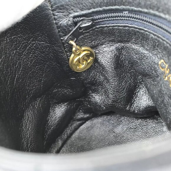 CHANEL CC Logo Matelasse Tassel Mini Shoulder Bag Leather Black Vintage 620RK934 - Picture 12 of 16